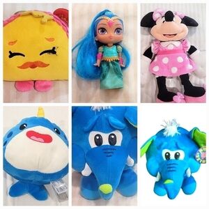 LOT of toys Stuffed Shimmer & Shine, Minnie Mouse,  Fiesta Toys, Peek a …